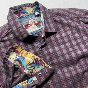 Robert Graham Mens Red M Shirt Flip Cuffs 100% Cotton Telluride